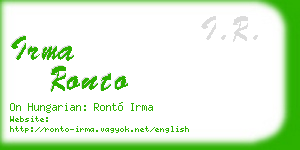 irma ronto business card